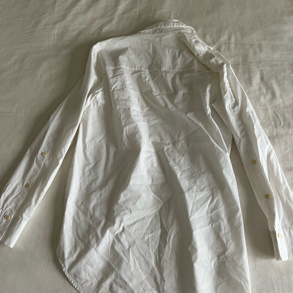 Athleta Men's White Dress Shirt with Gold Buttons - Picture 3 of 4